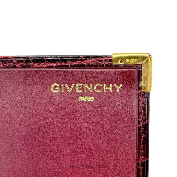 🔴 Givenchy Pocket Organizer Wallet - Burgundy Crocodile - Picture 9 of 10